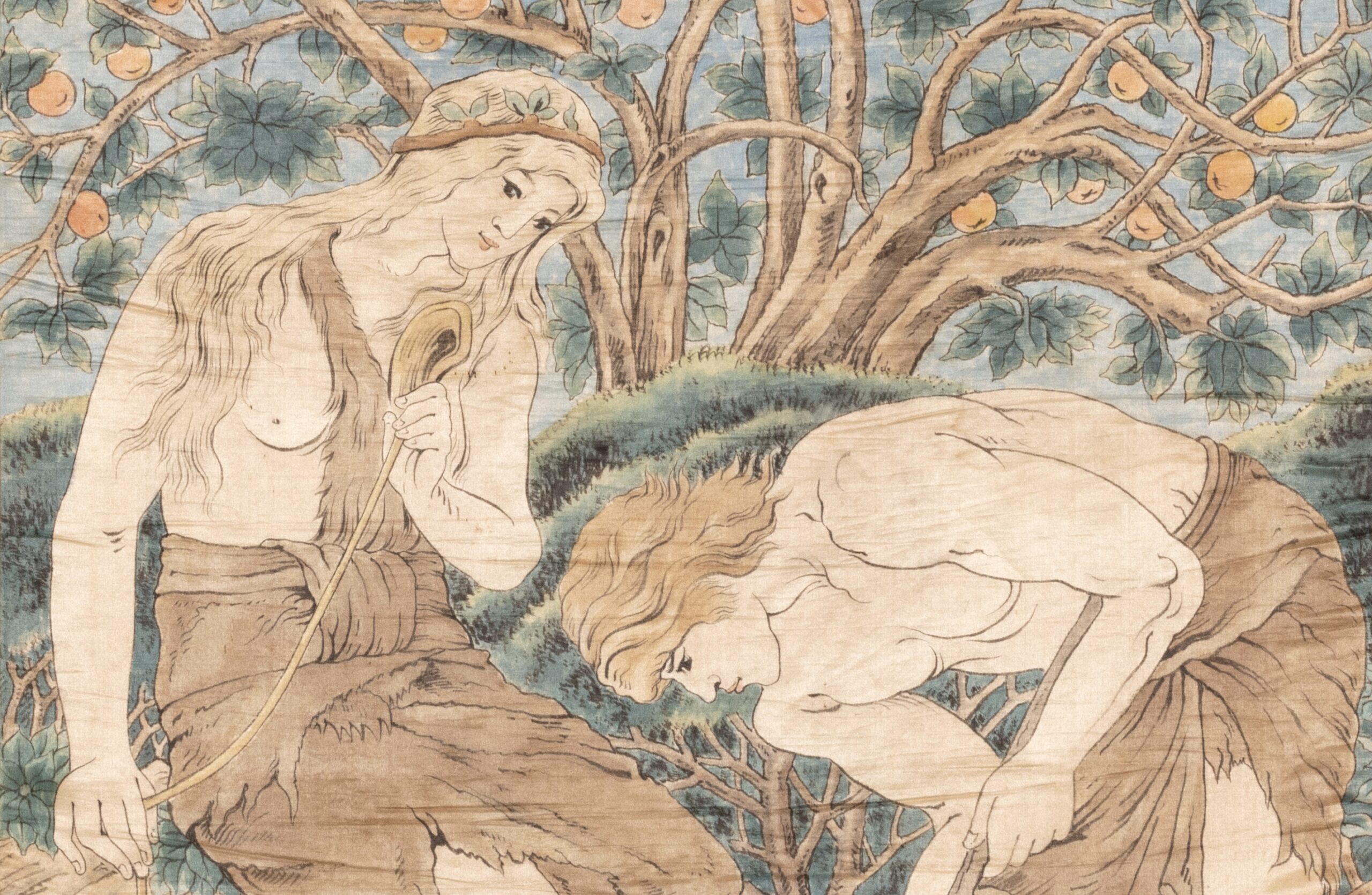 Embroidery detail from the socialist banner at William Morris Gallery